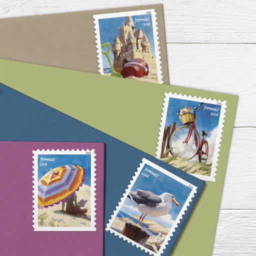 A Day At The Beach USPS Book of 20 Forever Stamps