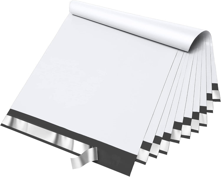 12X15.5" Poly Mailers 100Pcs,Sturdy Shipping Bags for Clothing,White